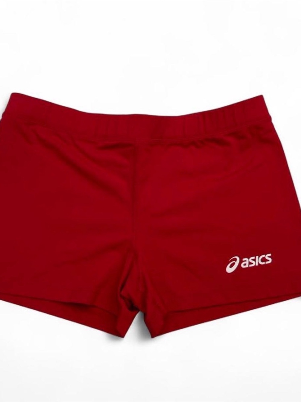 Asics Red Performance Shorts with White Logo